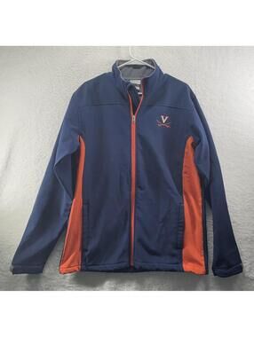 Virginia Cavaliers UVA Full Zip Jacket Mens Medium Pro Edge Fleece Blue